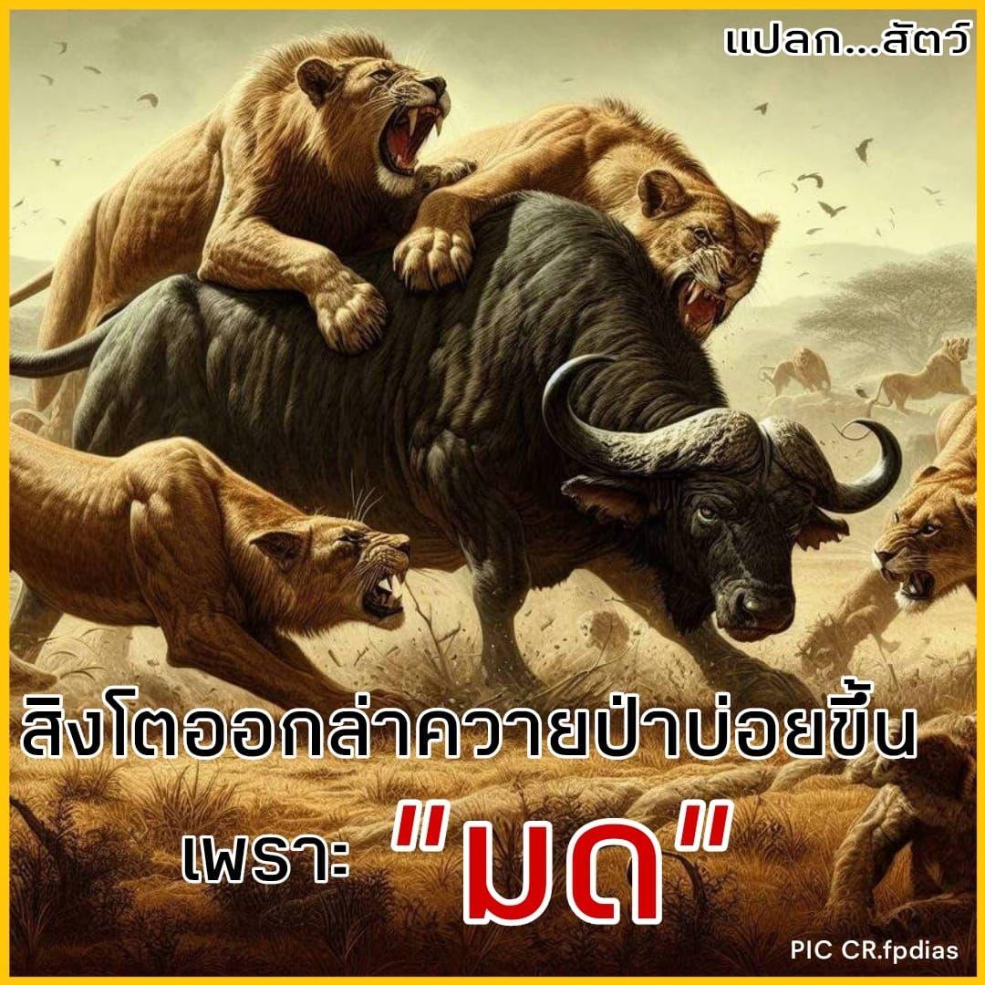 สิงโตออกล่าควายป่าบ่อยขึ้น เพราะ "มด"